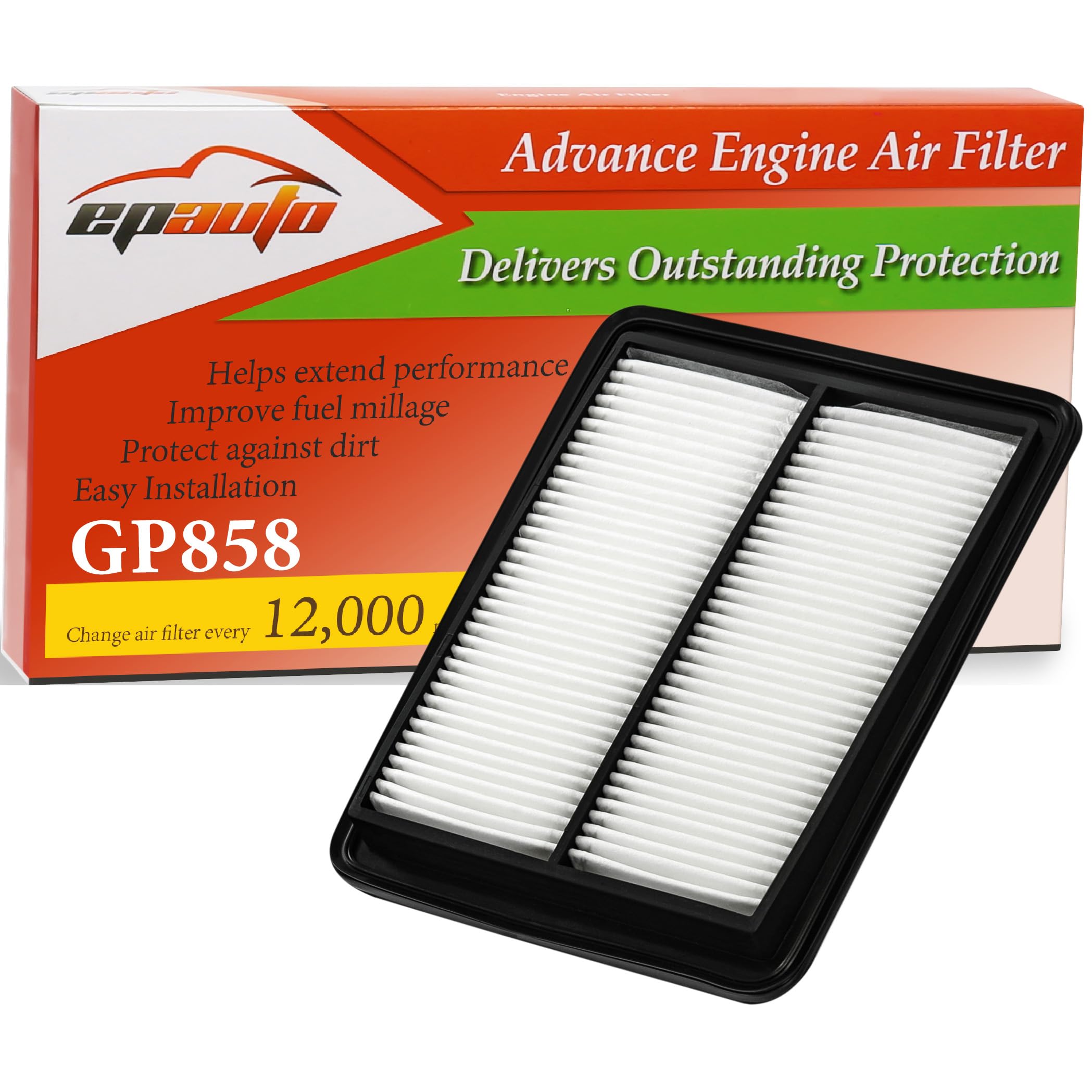 EPAuto GP858 (CA11858) Engine Air Filter, Replacement for Nissan